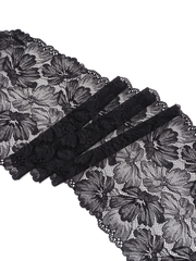 Эластичное кружево для белья черное ширина 23 см