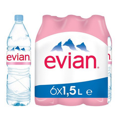 Вода минеральная Evian ПЭТ 1,5 л негаз. 6 шт/уп