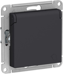 РОЗЕТКА  с з/к со шт кр, 16А, IP20. мех, КАРБОН ATN001046