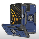 Противоударный чехол Strong Armour Case с кольцом для Xiaomi Redmi 9T / Redmi Note 9 4G (Синий)