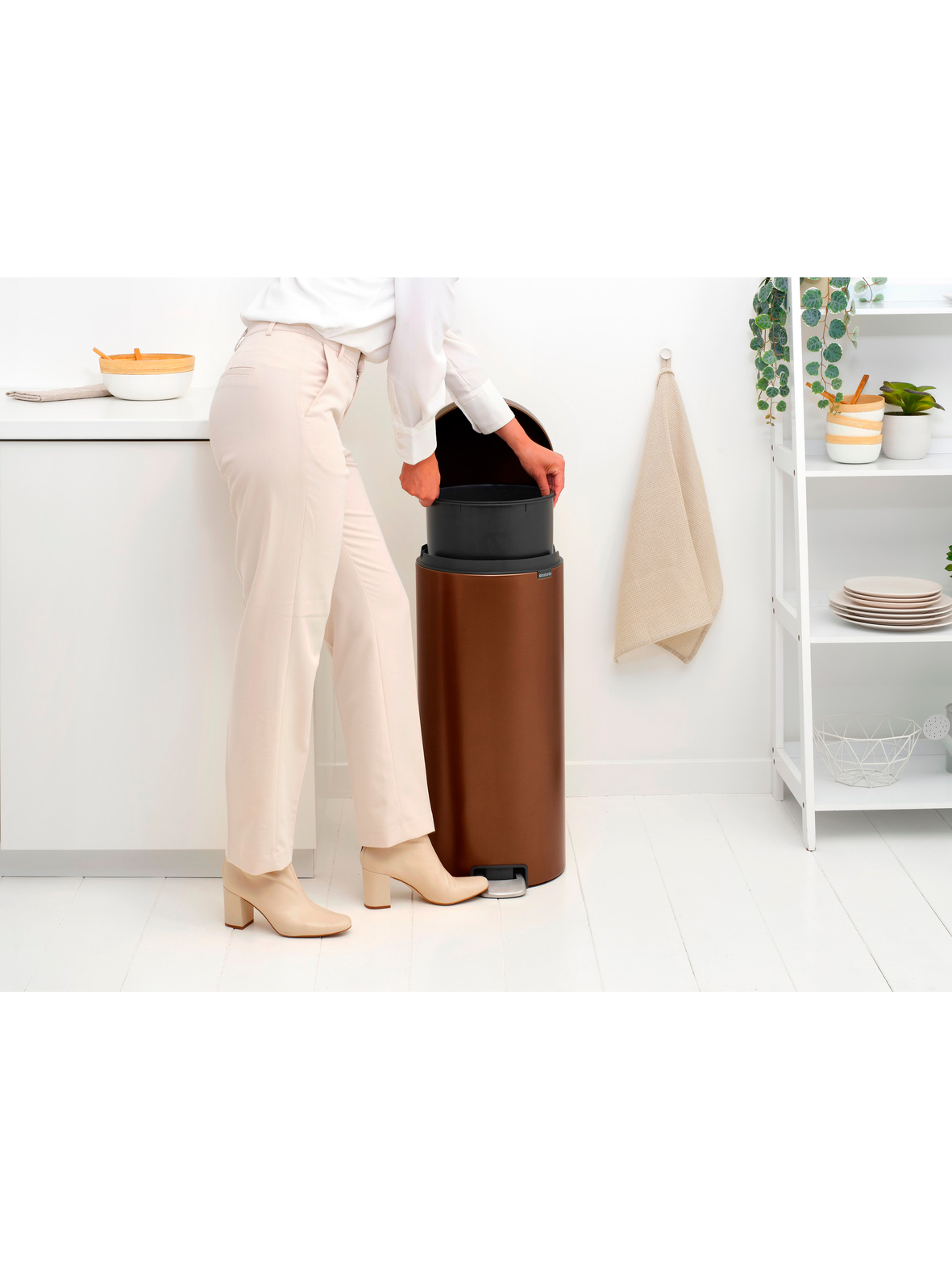 Мусорный бак newIcon (30 л), Шоколадная бронза, арт. 238789 - фото 10