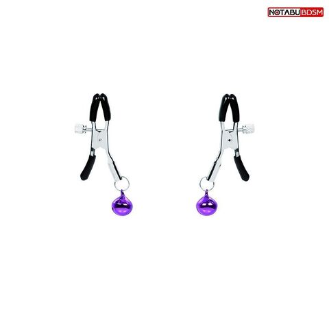Оригинальные зажимы на соски с фиолетовыми шариками - Notabu NTB-80687