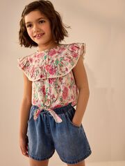 Топ для девочки Next E32-667, Молочный, Розовый