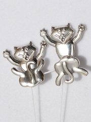 Коты 1  (серьги из серебра)