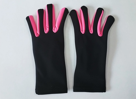 Перчатки для фигурного катания с розовыми вставками