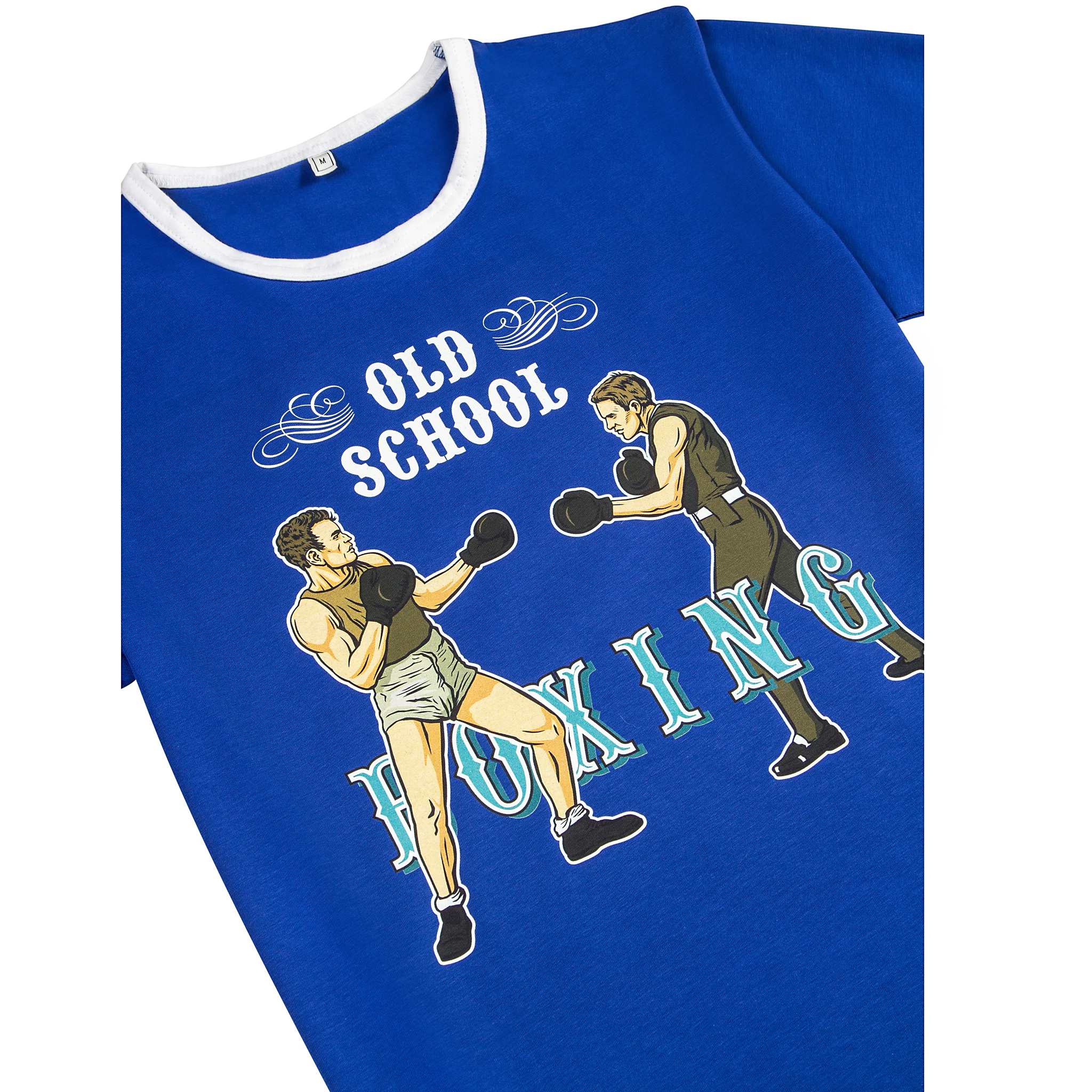Old school boxing blue t-shirt