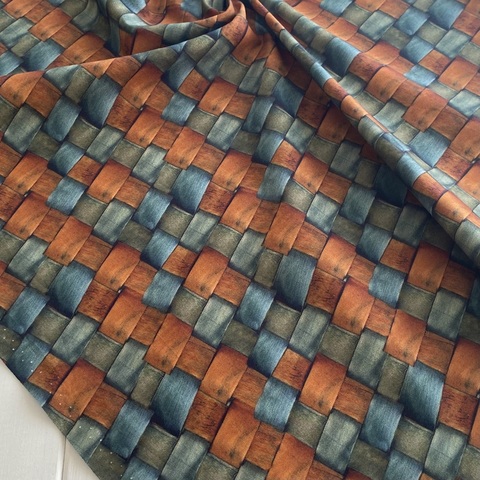 ОТПРАВЛЕНО НА ПЕЧАТЬ, ПЛЕТЕНКА, ЦВЕТНАЯ ЛОЗА, ИМИТАЦИЯ ФАКТУР, 100% хлопок