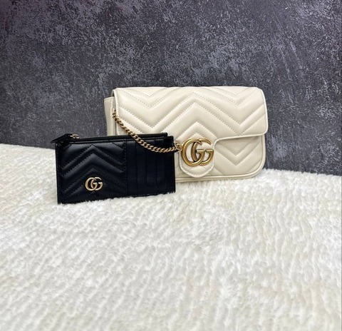 Мини-сумка Gucci GG Marmont белый