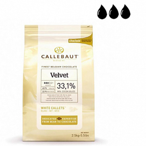 Белый шоколад Каллебаут (Callebaut) Velvet, 2,5кг