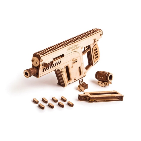 Штурмовая винтовка от Wood Trick - деревянный конструктор, 3D пазл, сборная механическая модель, стреляет пульками
