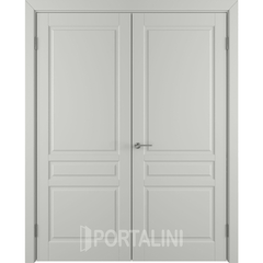 Купить Двустворчатая дверь эмаль VFD Stockholm Cotton серая глухая