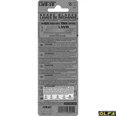OLFA 18 мм, 3 шт, в пластиковом кейсе + блистер, серрейторные лезвия (OL-LWB-3B)
