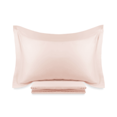 Однотонное постельное белье тенсель+хлопок | розовый