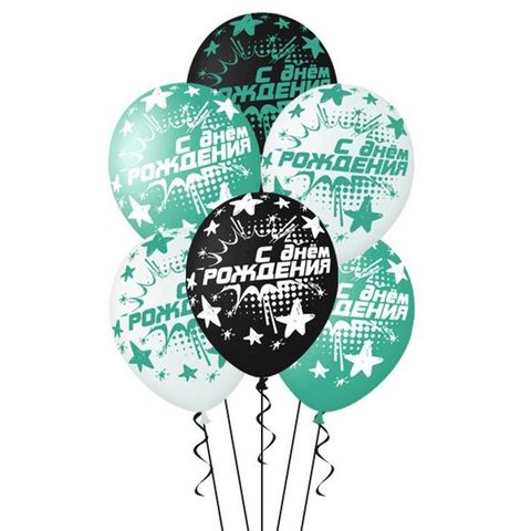 Воздушные шары на день рождения бирюзовые