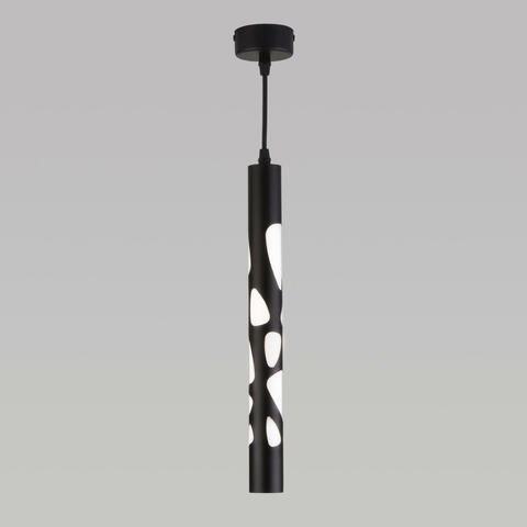 Подвесной светодиодный светильник DLR037 12W 4200K черный матовый