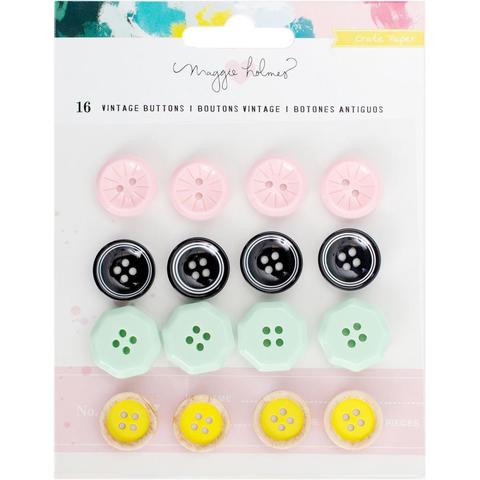 Набор пуговиц Vintage Buttons - коллекция Chasing Dreams Maggie Holmes от Crate Paper 16шт.