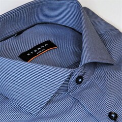 Сорочка Eterna Slim Fit 8155-F182-19 из фактурной ткани в синей гамме