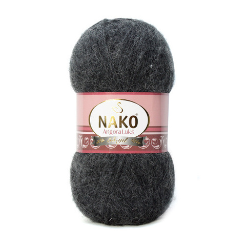 Пряжа Nako Angora Luks 23328 антрацит (уп. 5 мотков)