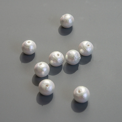 Хлопковый жемчуг, оттенок "Rich White", шар 8мм, сквозное отверстие