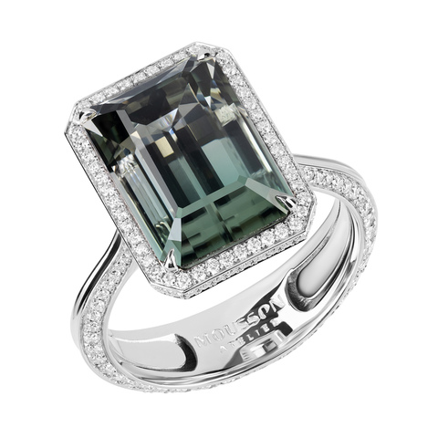 Кольцо с турмалином и бриллиантами, R0070-11/1