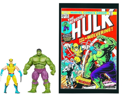 Фигурки Росомаха против Халка с комиксом