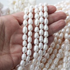 Жемчуг натуральный речной, рис, 8,5-11,3 мм, 1 нить, Ж026