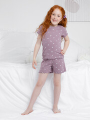 пижама  для девочки  К 1652/бузина,ландыши