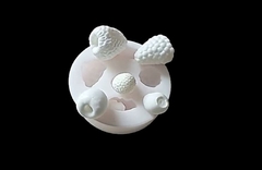 Силиконовый молд Набор ягод ( клубника, малина, вишня лежат ; земляника, черника