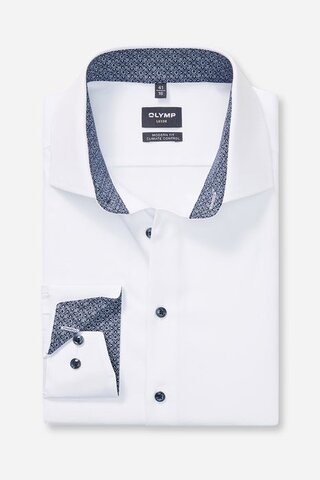 OLYMP LUXOR MODERN FIT Сорочка гладкая с климат-контролем и сертификацией Oeko-Tex. Удлиненные рукава на высокий рост