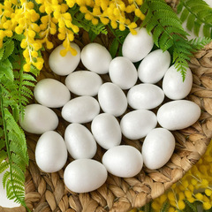 №2 Яйца пасхальные, Белые ОКРУГЛЫЕ, из пенопласта, размер 5*3,5 см, набор 20 штук.