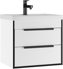 Тумба подвесная Форта (Forta) B2 Белый Домино под умывальник 