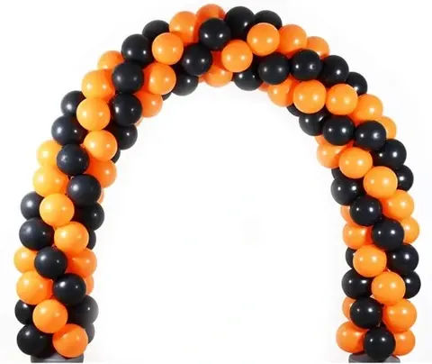 Гирлянда из стандартных шаров 1 метр черн/оранж