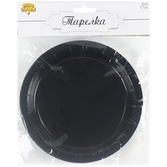 Тарелка черная 17см 6шт