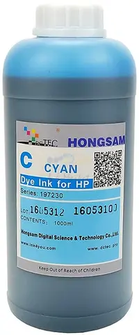 Чернила водные DCTec cyan 1000 мл для плоттеров HP DJ 500, 800, K550, K8400. Серия 197230