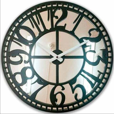 Настенные зеркальные часы CL-42-2,2-Round-Mirror-Black Castita