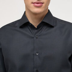 Сорочка мужская Eterna Slim Fit 3116-F159-38 чёрная из фактурной ткани