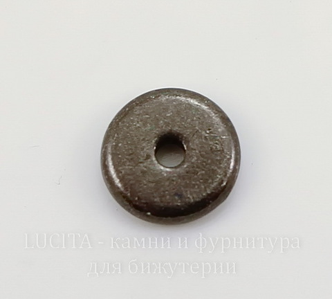 Бусина - спейсер TierraCast "Диск" 7х2 мм (цвет-черный никель)