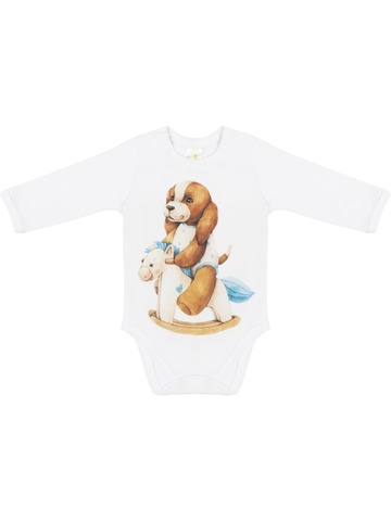 Боди хлопковое "Собачка на качалке" Luxury Baby 56-86