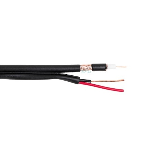 ВЧ кабель комбинированный плоский ELETEC 3C-2V+2x0.5 мм2 Outdoor 75 Ом