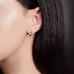 Серьги Змеи из лимонного золота 585 пробы