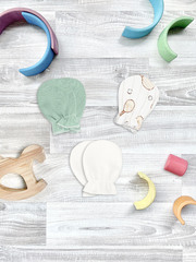 Рукавички-антицарапки Mjölk Ping Pong/Magic Mint/Ecru, сет из 3х пар