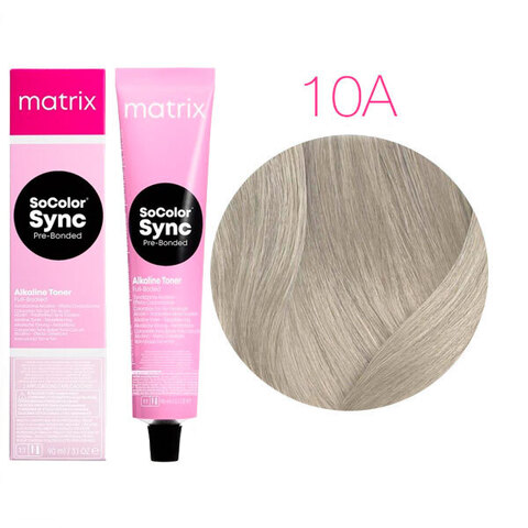 Matrix SoColor Sync Pre-Bonded 10A очень-очень светлый блондин пепельный, тонирующая краска для волос без аммиака