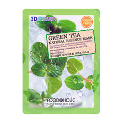 Тканевая маска с зеленым чаем FOODAHOLIC Green Tea Natural Essence 3D Mask