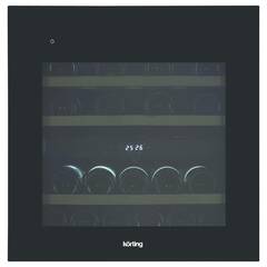 Винный шкаф Korting KFW 604 DB GN, двухтемпературный, встраиваемый, черный, A+ Винный шкаф Korting KFW 604 DB GN, двухтемпературный, встраиваемый, черный, A+