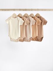Боди с коротким рукавом для малышей Next 905-558, 5 шт., Бежевый, Коричневый
