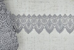 Кружево плетеное, ш. 7 см, серый