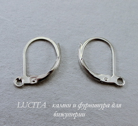 Швензы с французским замком, 14х10 мм (цвет - платина)