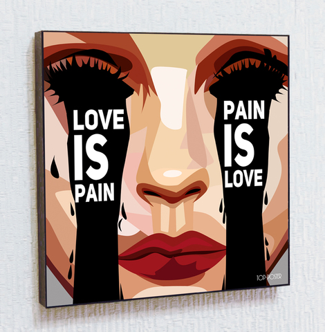 Картина постер Love is pain в стиле ПОП-АРТ
