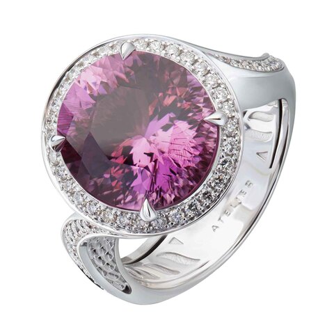 Кольцо с Турмалином и Бриллиантами, R0144-2/2