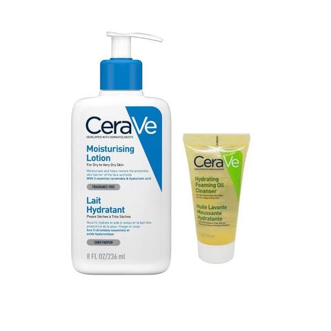 CeraVE Увлажняющий лосьон для сухой и очень сухой кожи лица и тела 236 мл +oil cleanser 15мл